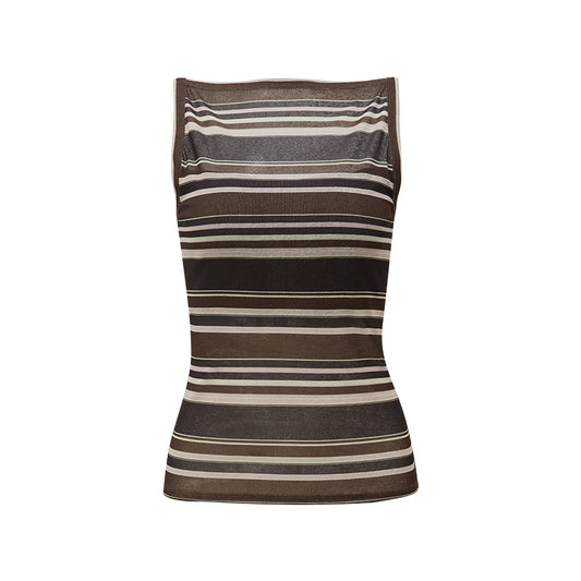 Reversible Striped Rib Tank flat view