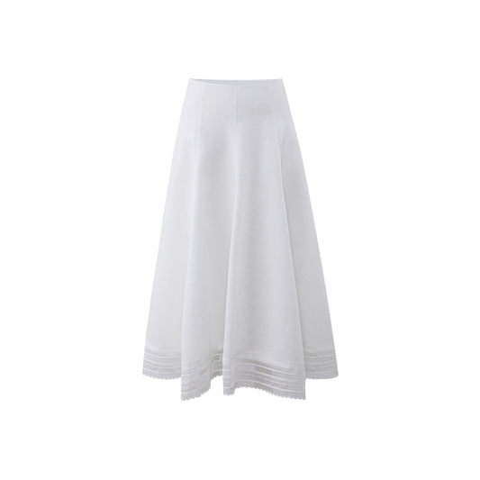 Lace Asymmetric A-Line Skirt flat view
