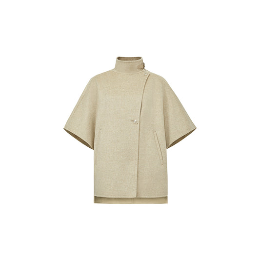 Dianjiang Chun Wool Cape in Double-Face Wool Cape