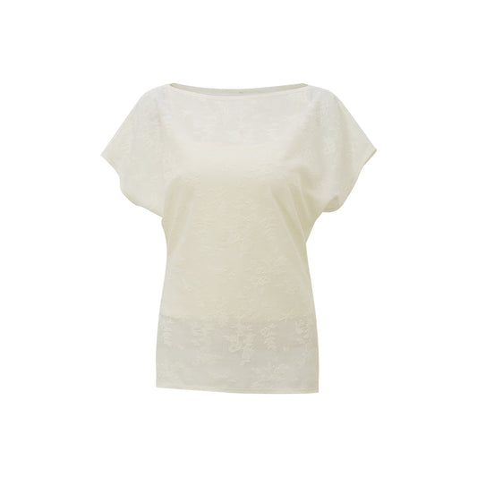 Lace Texture Bias Tee flat view