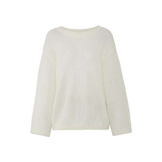 Relaxed Fine Mohair Crew Sweater white background hover image