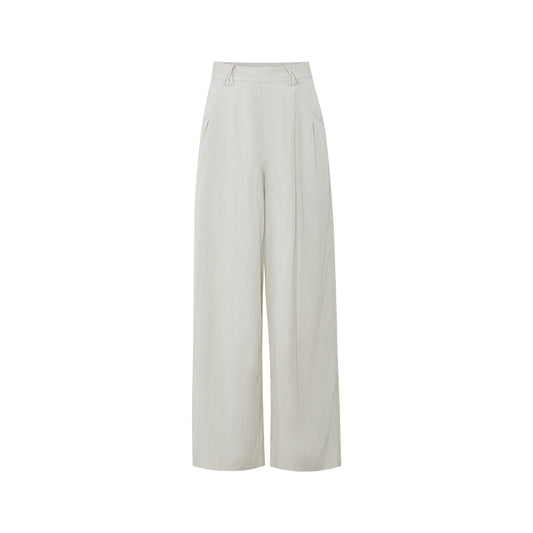 Crinkled Wide-Leg Trousers flat view