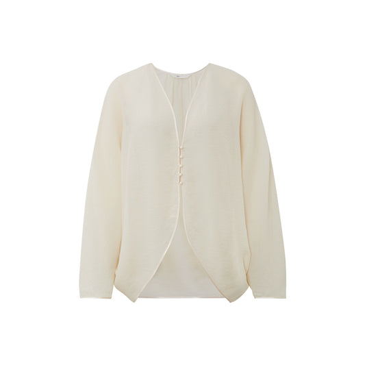 Draped Cupro Cropped Jacket flat view