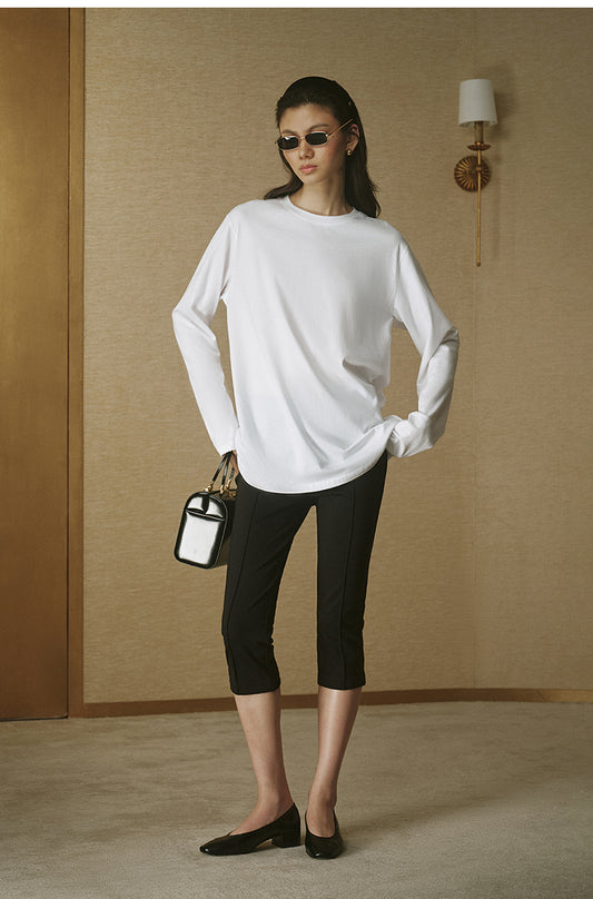 Essential Cotton Long-Sleeve Tee - Cloud White - view 2