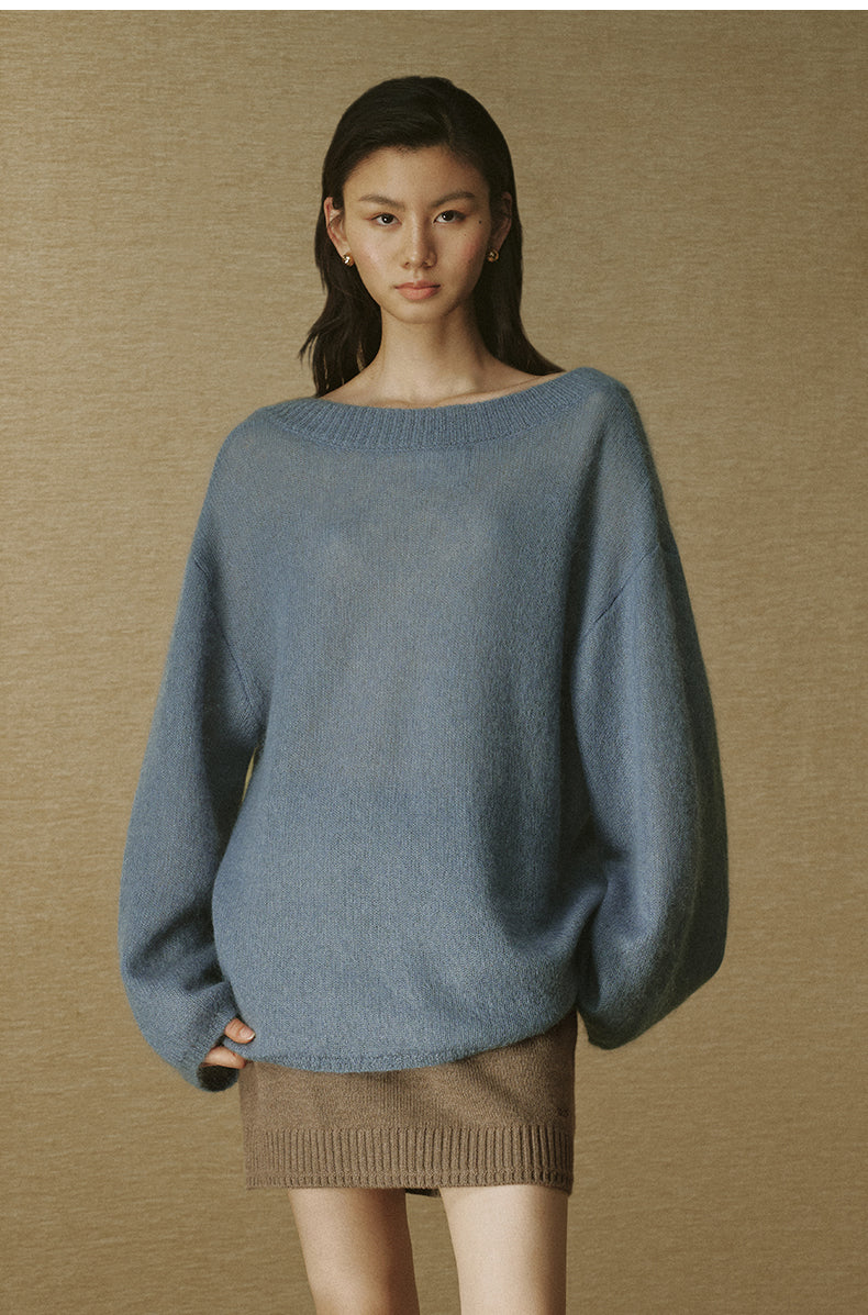 Relaxed Fine Mohair Crew Sweater