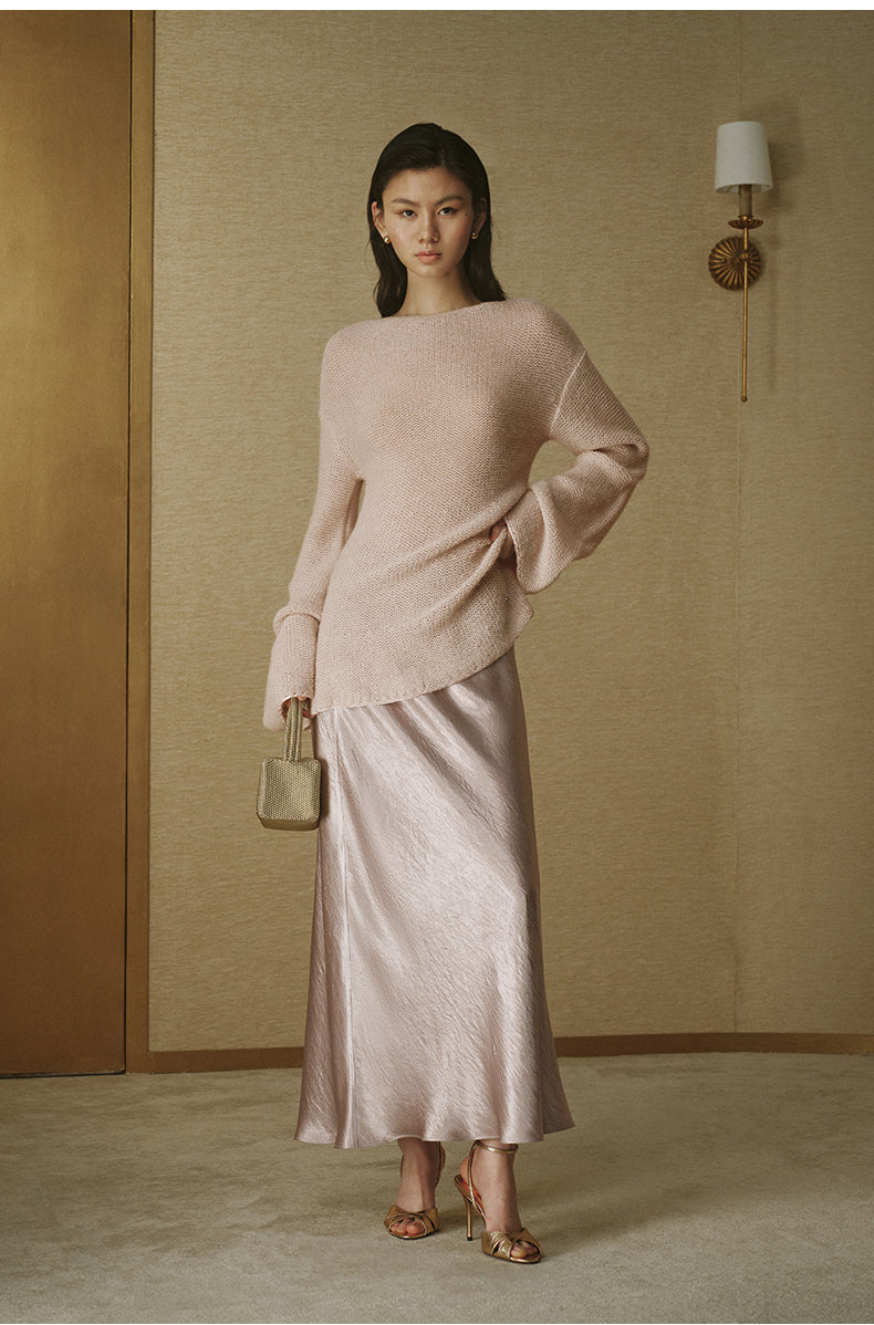 Sculpted-Waist Alpaca Wool Sweater