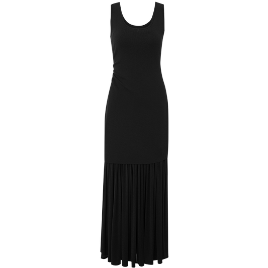 Layered Black Knit Dress flat view