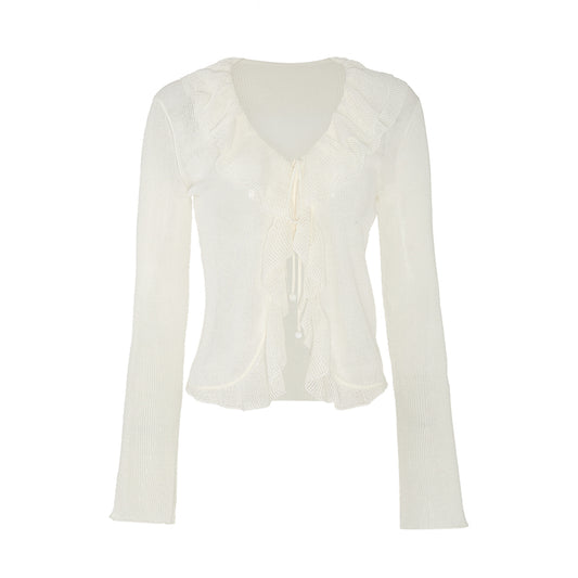 Sheer Tie Romantic Cardigan