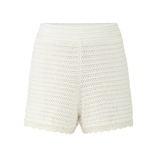 Openwork Cotton Knit Shorts