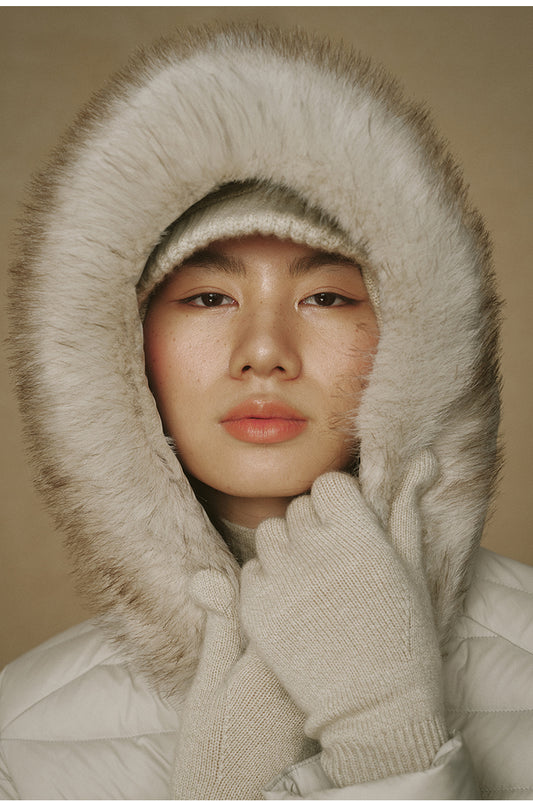 Ba Gan Long Cuff Wool Gloves - Jade Ivory
