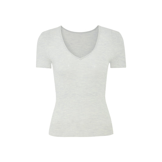 Seamless Wool V-Neck Tee