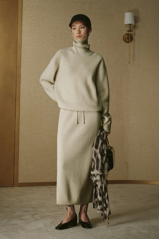 Yu Long Zi Turtleneck Wool Sweater - Jade Ivory