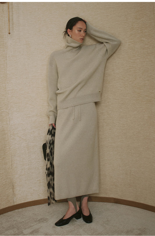 Yu Long Zi Turtleneck Wool Sweater - Jade Ivory