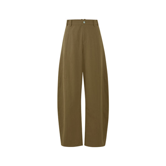 Curved Cotton Twill Trousers - Paris Camel
