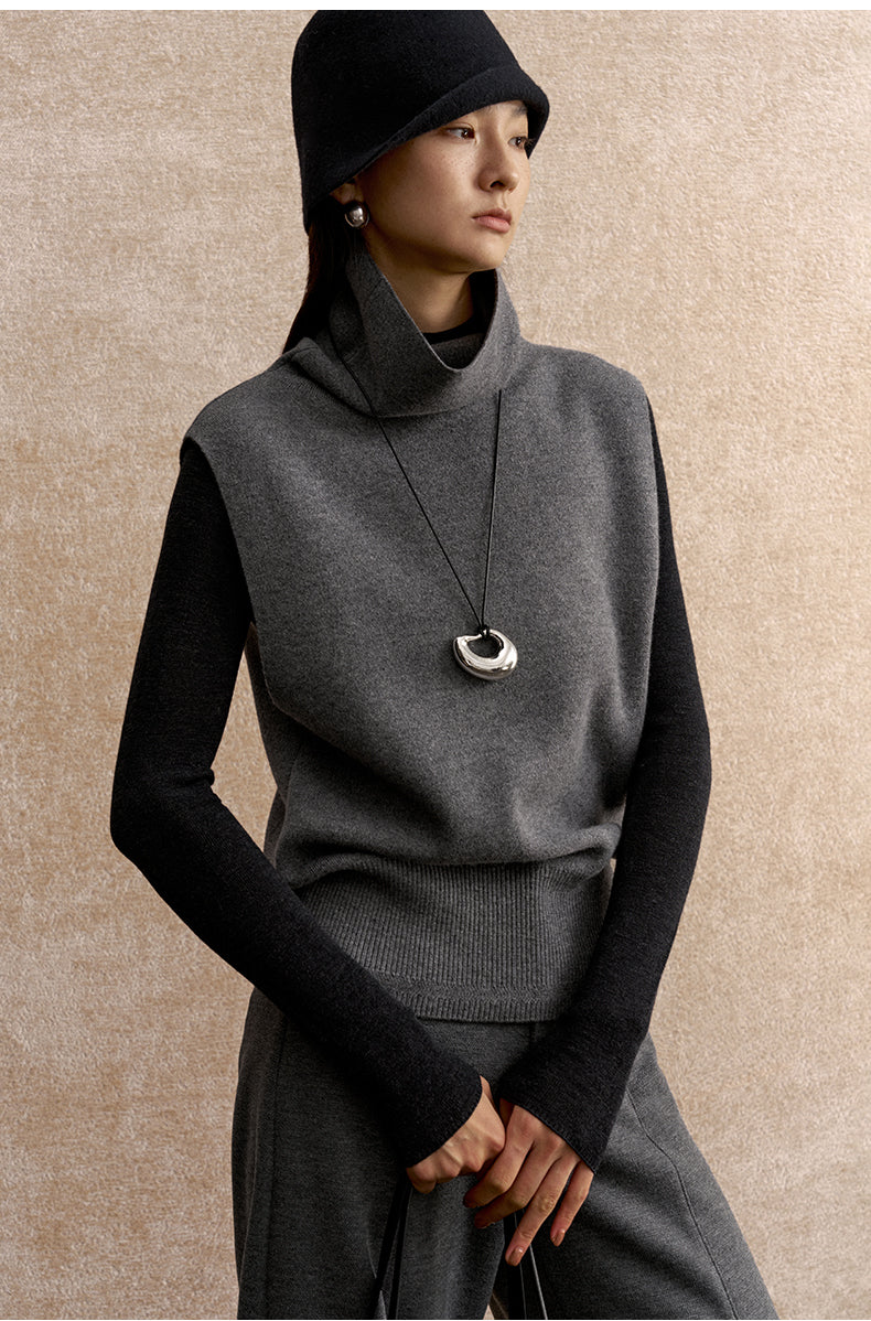 Pu Le Tian Draped Wool Vest