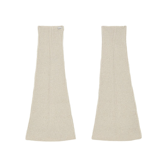 Xi Tang Man Flared Knit Legwarmers - Natural White flat view