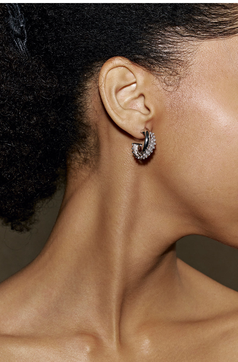 Guoxiangman Woven Hoop Earrings in Silver - view 1 - Silver