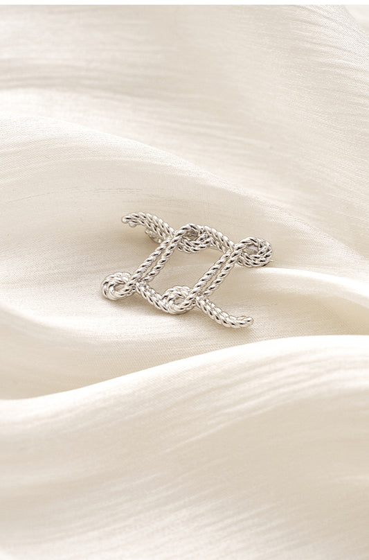 Huapingchun Double Z Brooch in Silver - view 2 - Silver