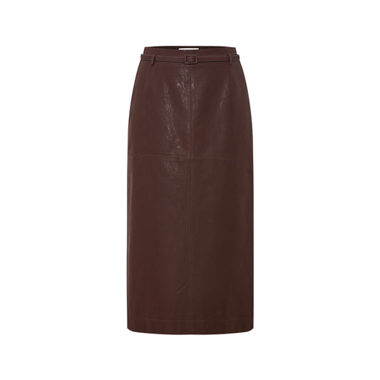 Fu Shui Piao Coated Midi Skirt - Burgundy flat view