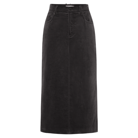 Yanluo Stretch Corduroy Straight Skirt in Deep Grey Blue - collection hover