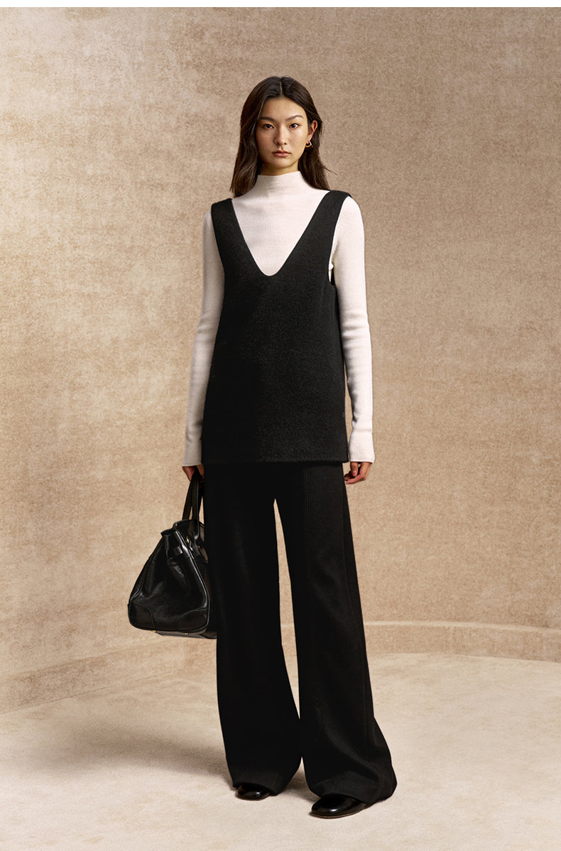 Xue Shi Er Wool-Blend Wide-Leg Pants