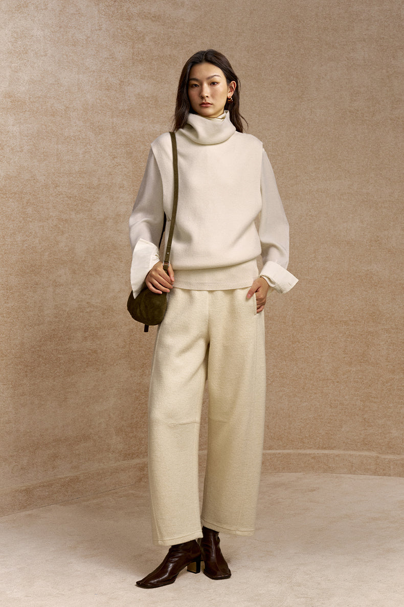 Yan Shui Xun Cropped Wool-Blend Pants