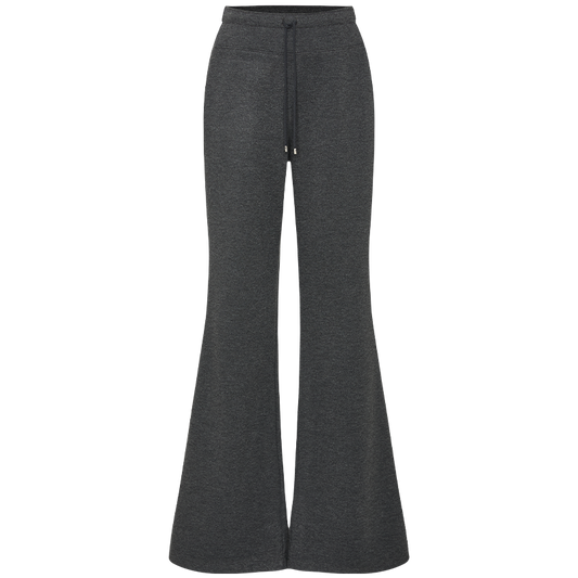 Yu Chi Bei Drawstring Wide-Leg Pants in Carbon Grey - flat lay