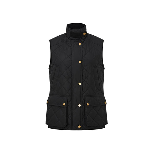 Bikong Stand Collar Padded Gilet in Ink Black - collection hover
